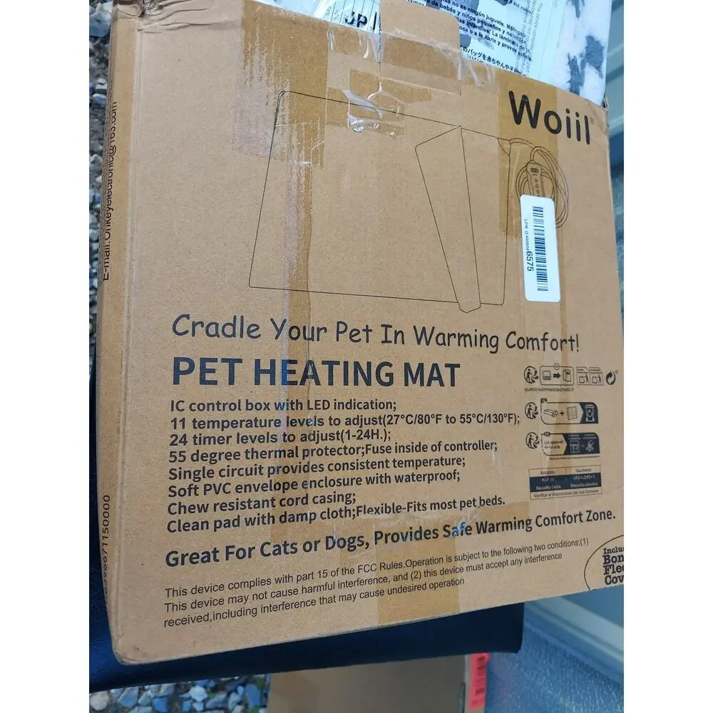 Pet Heating Mat Heated Pad Adjustable Temperature Timer Cat Dog